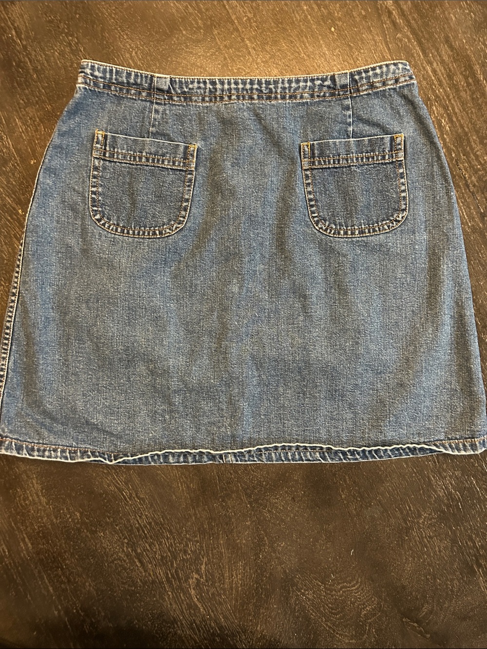 Classic vintage Blue Denim Mini Skirt - Women's Casual A-Line